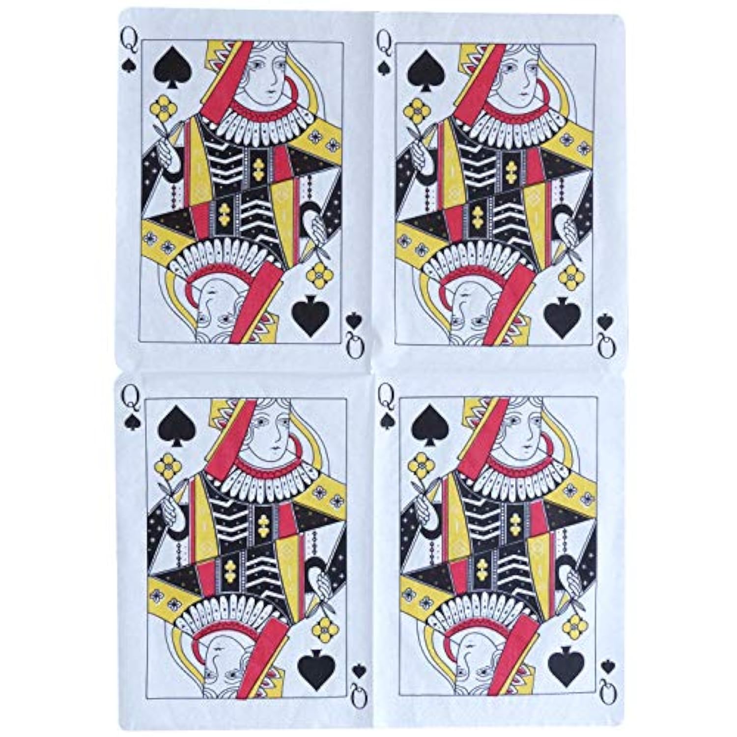 Casino Party Paper Napkins - 50 Pack Queen Of Spades Playing Card Shaped Disposable Paper Party Napkins 5"X7" For Casino Night Poker Game Party Supplies Tableware Decoration