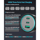 165W Usb C Car Charger, Pd3.1 140W / Pd3.0 100W Type C Car Charger, Usbc Super Fast Charging, Cigarette Lighter Adapter For Macbook Pro, Laptops, Iphone 16/15/14, Samsung S25/S24 Ultra, Ipad