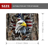 American Flag Eagle Rip Oak Camo (2) Square Mouse Pad, Texture, Waterproof, Anti Slip Rubber Base, Computer Mouse Pad, Laptop Mouse Pad