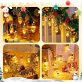 Indoor Christmas Lights, 7.5Ft Battery Powered String With Santa, Gifts And Adorable Ornaments Inside Snow Globes, Ideal