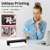 Inkless Portable Printer Wireless For Travel,Thermal Printer Supports 8.5" X 11" Us Letter&A4&A5,Compatible With Ios,Android, Laptop, Mt620,203 Dpi,Black