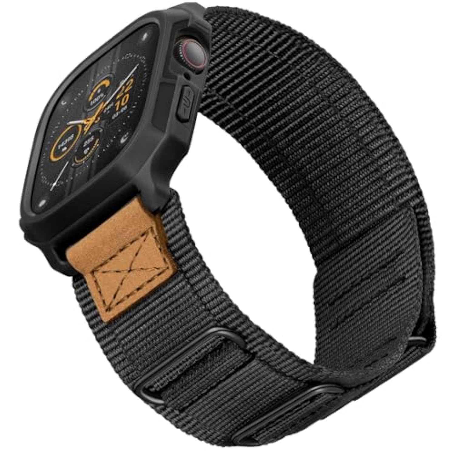 Bands Compatible With Apple Watch 44Mm 45Mm With Case,Rugged Velcrsport Apple Watch Strap With Protective Cover For Iwatch Series 9/8/7/6/5/4/Se For Men(Black)