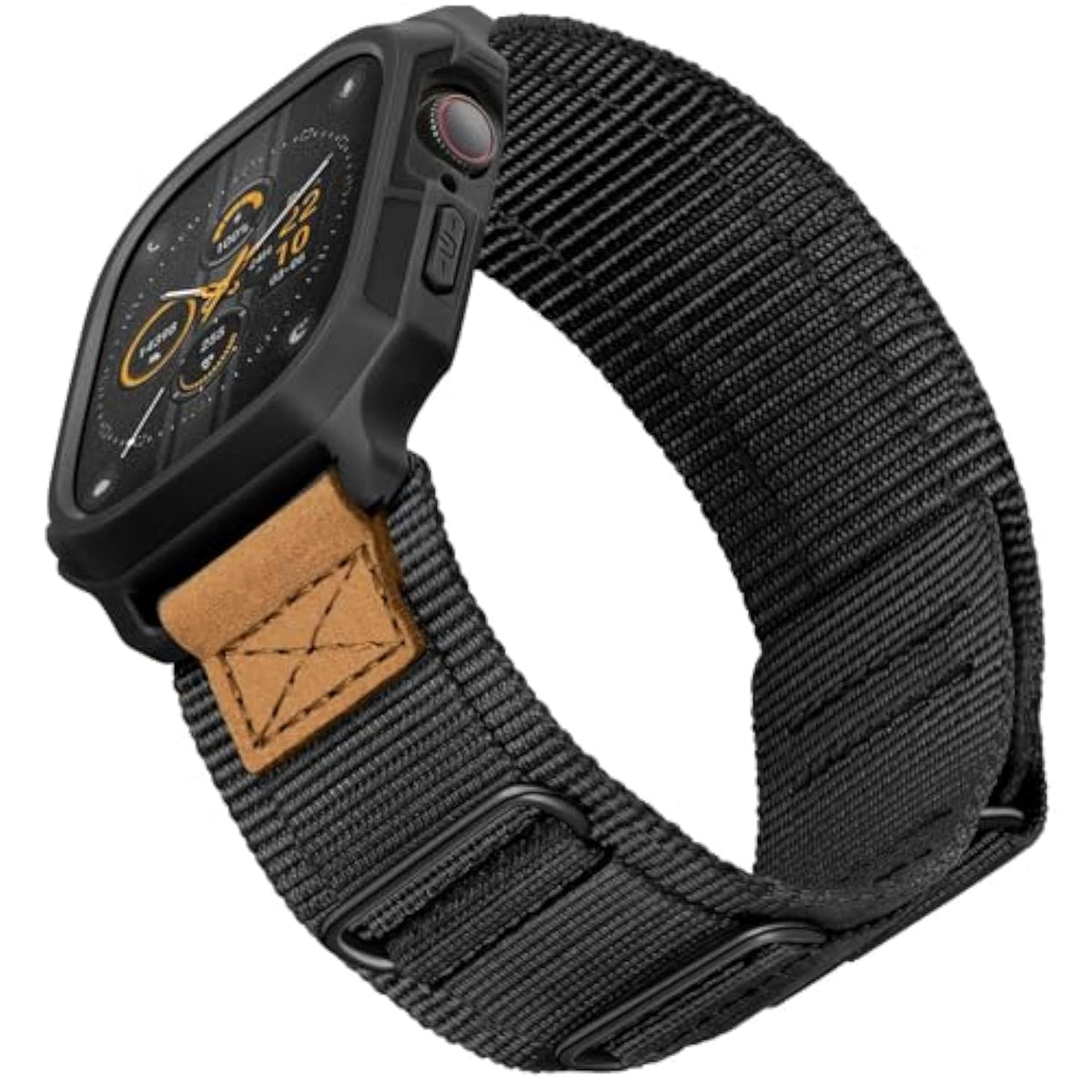 Bands Compatible With Apple Watch 44Mm 45Mm With Case,Rugged Velcrsport Apple Watch Strap With Protective Cover For Iwatch Series 9/8/7/6/5/4/Se For Men(Black)