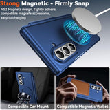 Samsung Galaxy Z Fold 7 Case with S Pen Holder & Stylus, 360° Rotating Magnetic Ring Stand Compatible Magsafe Screen Protector Hinge Cover Full Coverage Protective Case for Z Fold 7 Blue