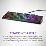 Low-Profile RGB Gaming Keyboard AW510K, AlienFx Per Key RGB LED Color Backlighting, Media CONTROLS & USB Passthrough, Cherry MX Low Profile Red