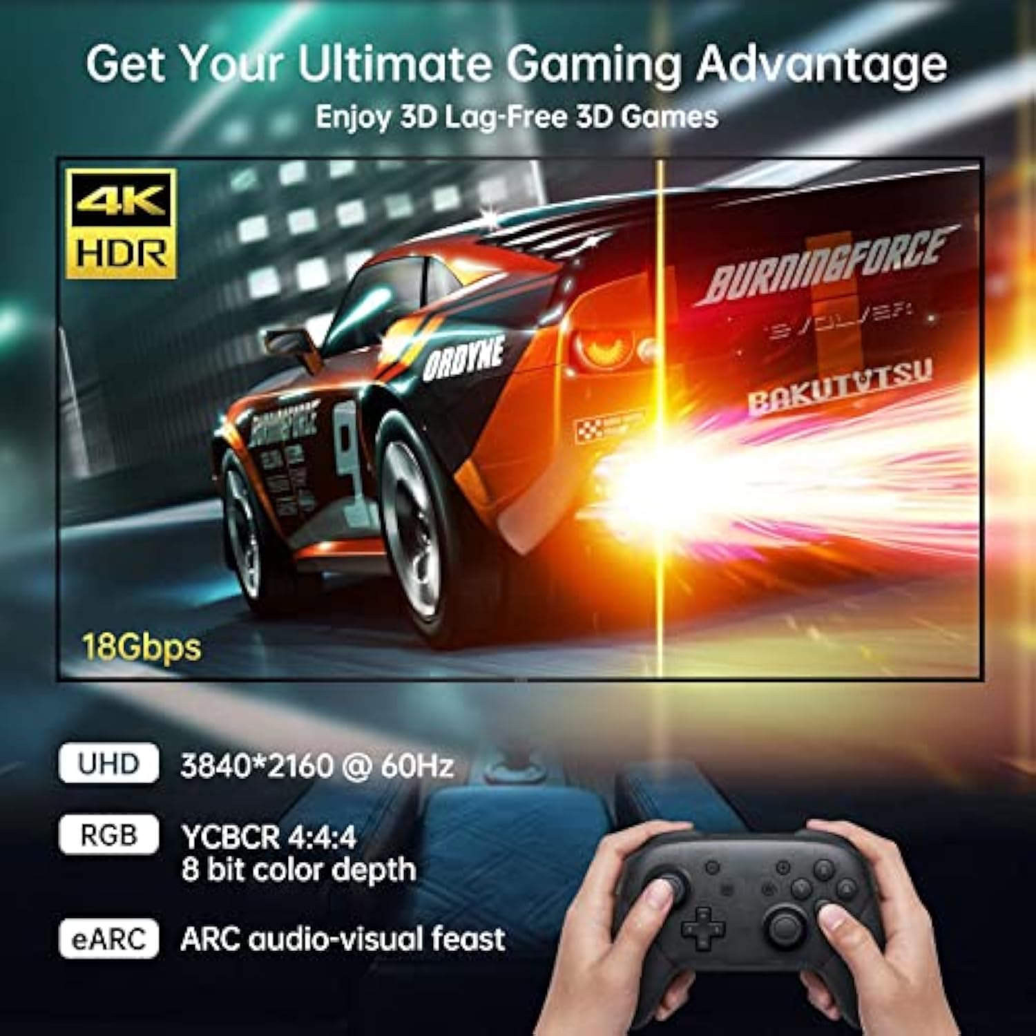 4K Fiber Hdmi Cable 200Ft, 4K 60Hz Fiber Optic Cable Hdmi 2.0 Cable Uni-Direct