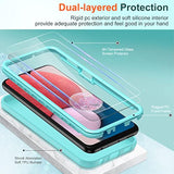 For Samsung Galaxy A13 5G Phone Case: Galaxy A13 5G Case With [2 X Tempered Glass Screen Protector], Full-Body Shockproof Soft Liquid Silicone Protective Phone Case For Samsung A13 5G, Mint