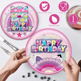 Party Decorations 41Pcs Cute Cat Style Birthday Tableware Set Include Paper Plates Of Two Sizes, Napkins, 42.5X70.8Inch Rectangular Waterproof Plastic Tablecloth