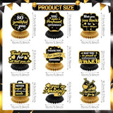 9Pcs We Appreciate You Decorations Black Gold Thank You Table Honeycomb Centerpieces Appreciate Table Topper Decor For Teacher Doctor Nurse Employee Staff Graduation Appreciation Party Supplies
