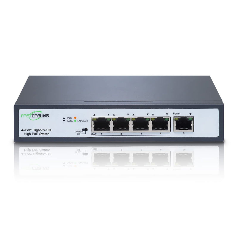 5-Port 90W 802.3Bt Poe++ Switch, Ieee802.3 At/Bt, High Power Out Ports, Gigabi