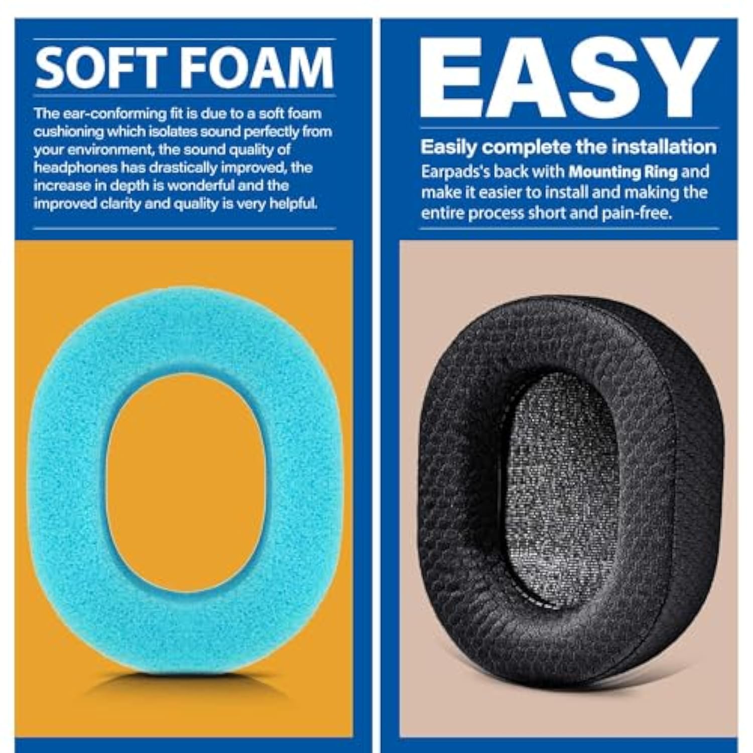 Ath M70X Ear Pads - Replacement Ear Cushion Compatible With Ath-M70X Headphones I Thicker Memory Foam (Breathable Mesh)