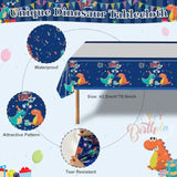 140 Pcs Dinosaur Birthday Party Decorations, Blue Dinosaur Party Decorations For Boys Girls Kids Includes Balloons, Customized Backdrop, Tablecloth For Baby Shower Decorations