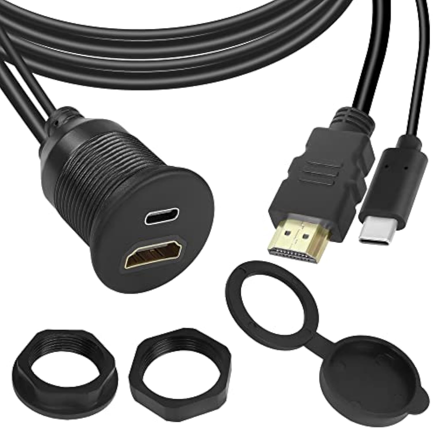 Threaded Usb Usb C&Hdmi Threaded Flush Mount Waterproof Cable Adapter Usb C 2.0+Hdm ...
