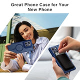 For Motorola Moto G Power 5G 2025 Phone Case With 2 Pack Screen Protector, Magnetic Military Grade Shockproof, Translucent Back Slim Rugged Bumper Cover For Moto G Power 2025 Case, Blue