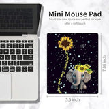 Mouse Pad Elephant Sunflower 7X5.8 Inch Stitched Edge Anti-Slip Waterproof Rubber Mouse Mat, Pretty Cute Mouse Pad For Office Gaming Laptop Wireless Mouse, Computers, Laptop, Office Travel