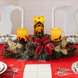 Nativity Scene Candles Sets Of 5 - Christmas Flameless Candles Religion Decor For Home Outdoor Indoor Adventure Table Window Craftwork Yard Xmas Holiday Display