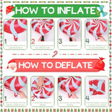 34pc Christmas Foil Balloons Candy Cane, Gift Box & Star Mylar Set