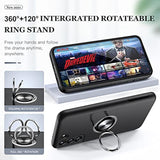 Designed For Samsung Galaxy S21 Case (Not For S21 Plus & S21 Ultra), Slim Tough Rugged Shockproof Protective Case With Metal Ring Kickstand For Samsung Galaxy S21 6.2 Inch, Black