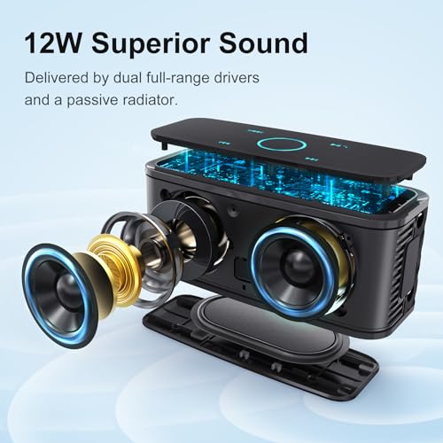 SoundBox Touch Wireless Bluetooth Speaker-12W HD Sound with Rich Bass, IPX5 Waterproof, 20H Playtime, Handsfree, for Gatherings, Home, Office,
