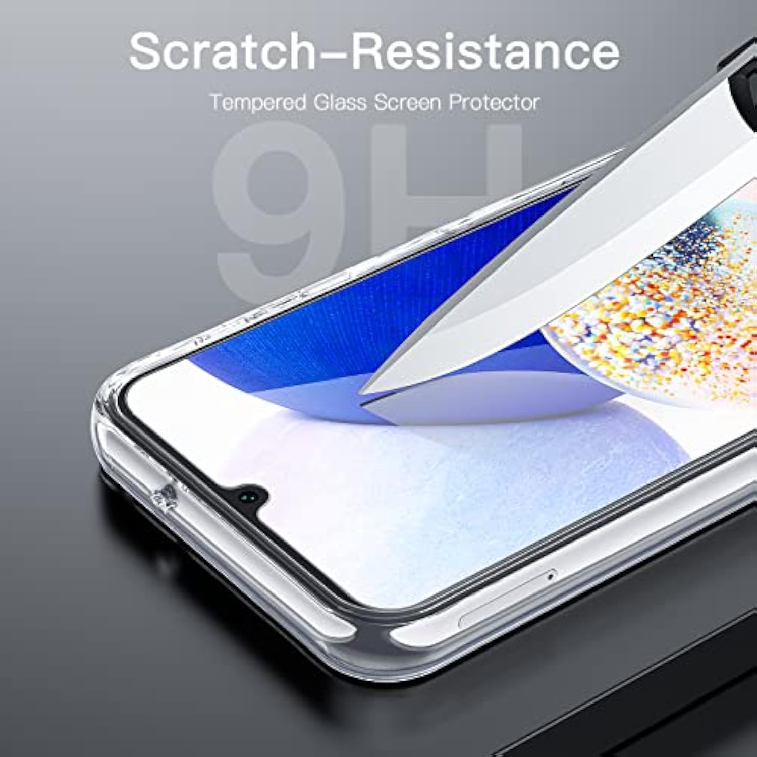 JETech 2 in 1 Case for Samsung Galaxy A14 5G 6.6-Inch (Not for A14 4G), with 2-Pack Screen Protector, Tempered Glass Film, Shockproof Bumper Phone Protective Cover Clear Back (Clear)