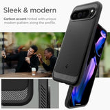 Spigen Rugged Armor Designed for Pixel 9 Pro XL Case (2024) [Military-Grade Protection] - Matte Black
