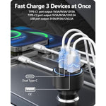 Usb C Car Charger Dual Usb C Port + Qc 3.0 66W Fast Charging [Mfi Certified] Compatible With Iphone 15 Pro Max, Plus, Galaxy S23/S22/S21 Ultra, Pixel And More