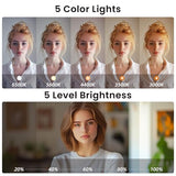 Magnetic Selfie Light for iPhone, Portable Phone Light Ring for iPhone Magsafe, CRI97 360° LED Selfie Fill Light with Mirror for Selfies,