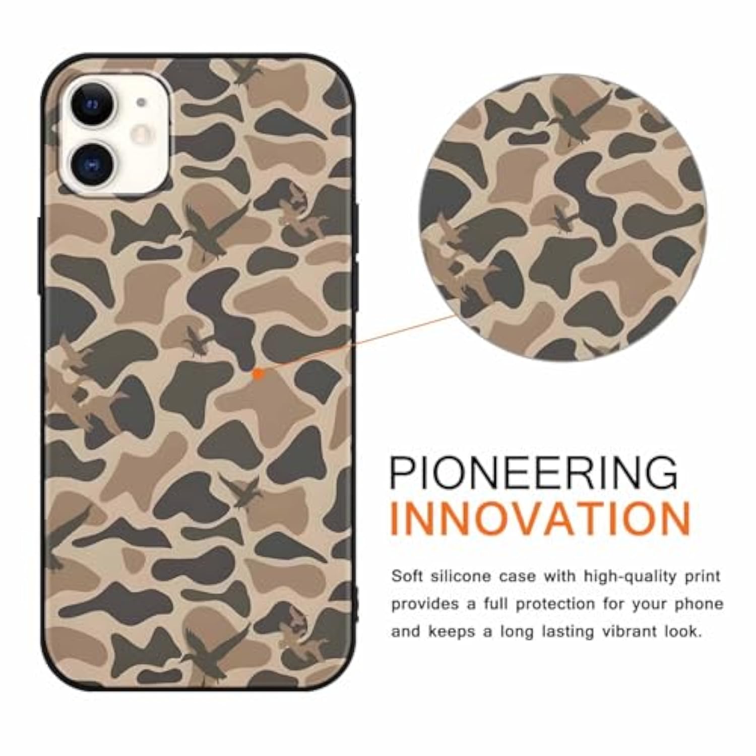 2 Pack Army Brown Camo Phone Case For Iphone 11 6.1 Inches, Cool Durable Pattern Flag Anti-Scratch Soft Slim Flexible Protective Shockproof Tpu Funda Cover For Men Boys