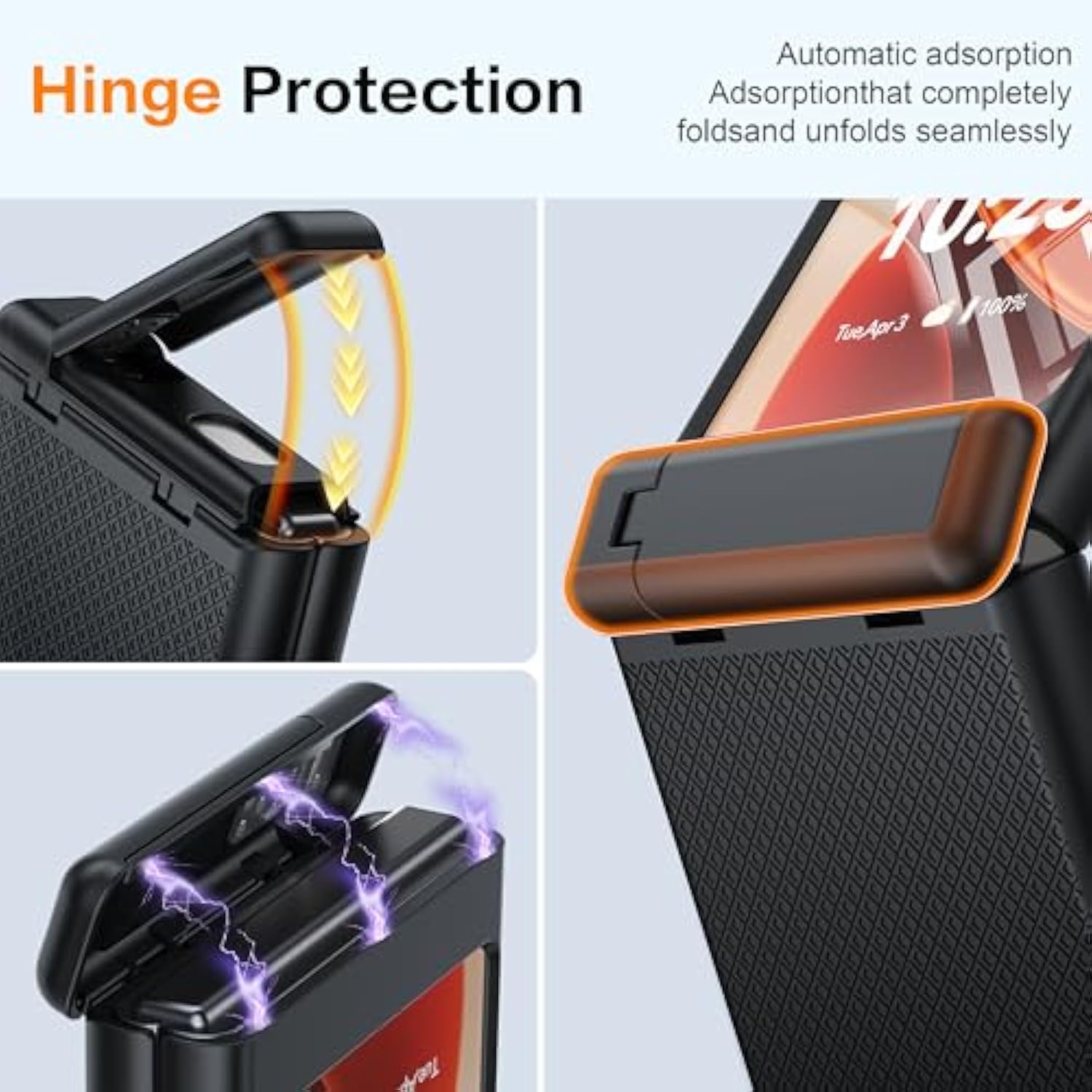 Magnetic For Samsung Galaxy Z Flip 7 Case With [Built-In Screen Protector & Hinge Protection][Foldable Invisiable Stand] Military Grade Shockproof Full Body Protection Case For Galaxy Z Flip 7