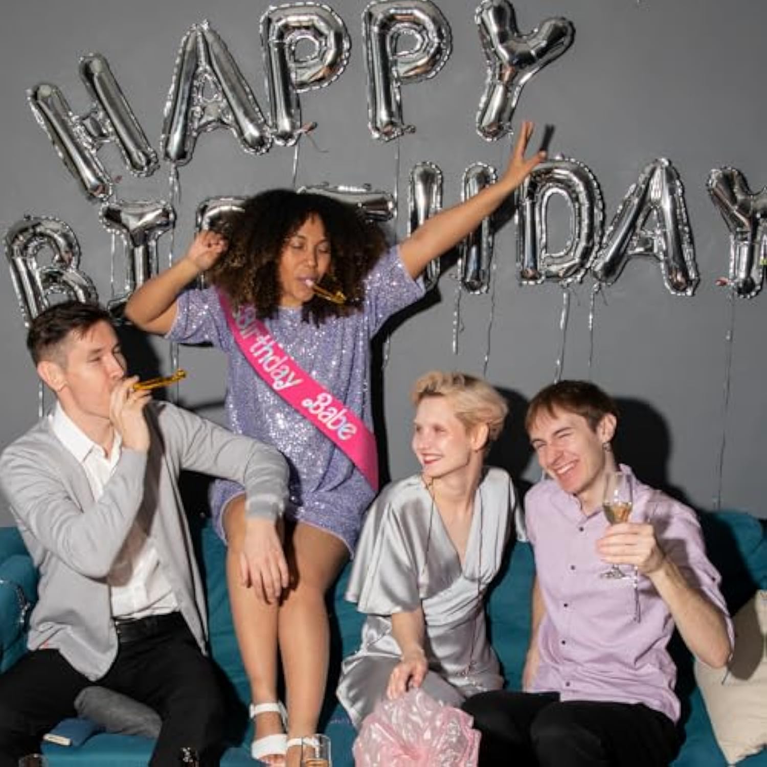 Birthday Babe Sash With Iridescent Foil, Hot Pink Birthday Sash For Girls, Birthday Gift For Women, Happy Birthday Sash For Official Teenager Sweet 16, 21St 30Th 40Th 50Th Or Any Other Bday Party