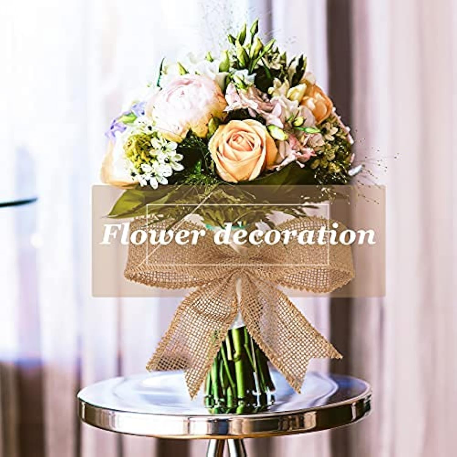 20 Yards Natural Burlap Ribbon Fabric Craft Ribbon Diy Wrapping Burlap