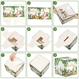 51 Pieces Woodland Baby Shower Card Box And Advice Cards, Diaper Raffle Game Box Tickets, Animals Safari Creatures Party Decorations For Baby Shower, Birthday, Gender Reveal (Jungle Animal Theme)