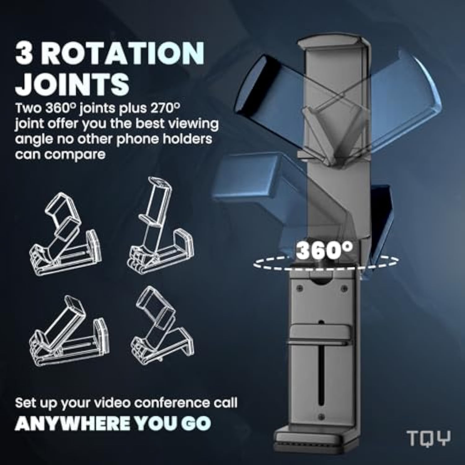 Airplane Phone Holder, 360° Rotation Travel Mount Clip, Portable Foldable Airplane Essentials Phone Holder For Tray Table, Travel Airplane Essentials For Women And Men And Toddlers, Voyage Gadget