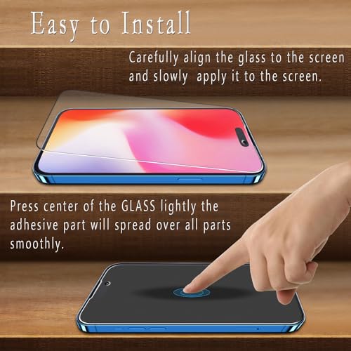 (2 Pack) Matte Glass Screen Protector For Iphone 15 / Iphone 15 Pro (6.1-Inch) Tempered Glass Film, Anti Glare, Anti Fingerprint, Ultra-Smooth