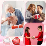 24 Pcs 2Oz Heart Shaped Metal Tins With Clear Window Lids Empty Metal Cans Heart Shaped Box Candle Tins Jar For Valentine‘S Day Candle Making Candies Gift(Red, Pink)