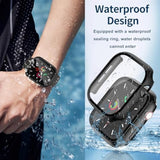 Waterproof Case For Apple Watch Series Se2 Se 6 5 4 44Mm, Built-In Screen Protector With Tempered Glass [Touch Sensitive] Cover For Iwatch S6/S5/S4/Se 44Mm, Black