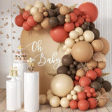 166PCS Dusty Orange and Brown Balloon Arch Kit for Boho Fall Thanksgiving Party