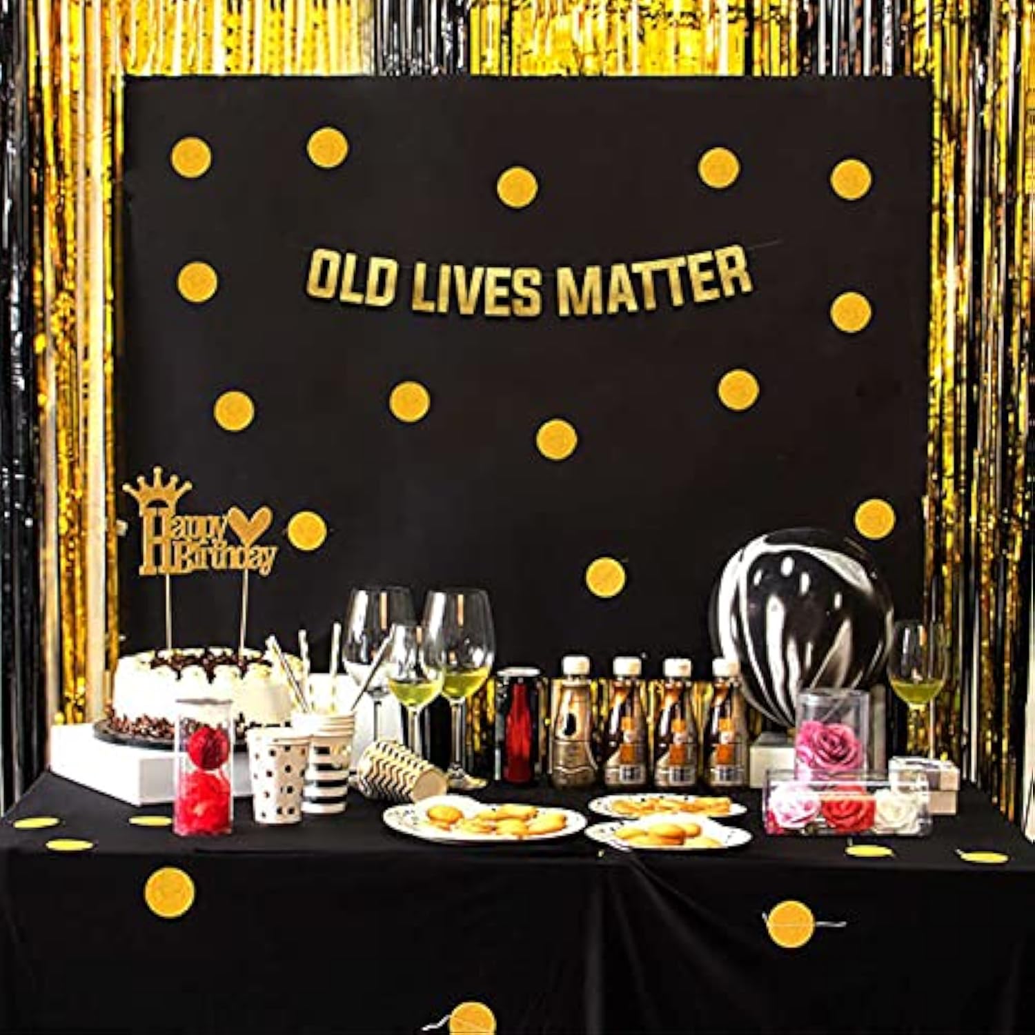 Pre-Strung Funny Birthday Gold Glitter Banner - Funny Retirement Decorations For Men And Women - Retirement Party Supplies And Gifts