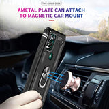 For Military-Grade Moto G Stylus 5G Phone Case 2021 With Magnetic Ring Kickstand & 2 Tempered Glass Screen Protectors - Black