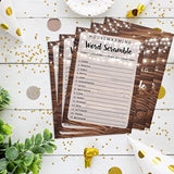 30 Sheet Rustic Word Scramble Housewarming Party Game Cards for New Homeowners