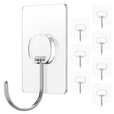 Large Adhesive Hooks For Hanging Heavy Duty Wall Hooks Self Adhesive Towel Coat Hooks Waterproof Transparent Hook For Bathroom Shower Kitchen Keys Door Outdoor Home Improvement Utility Hook 8 Pack