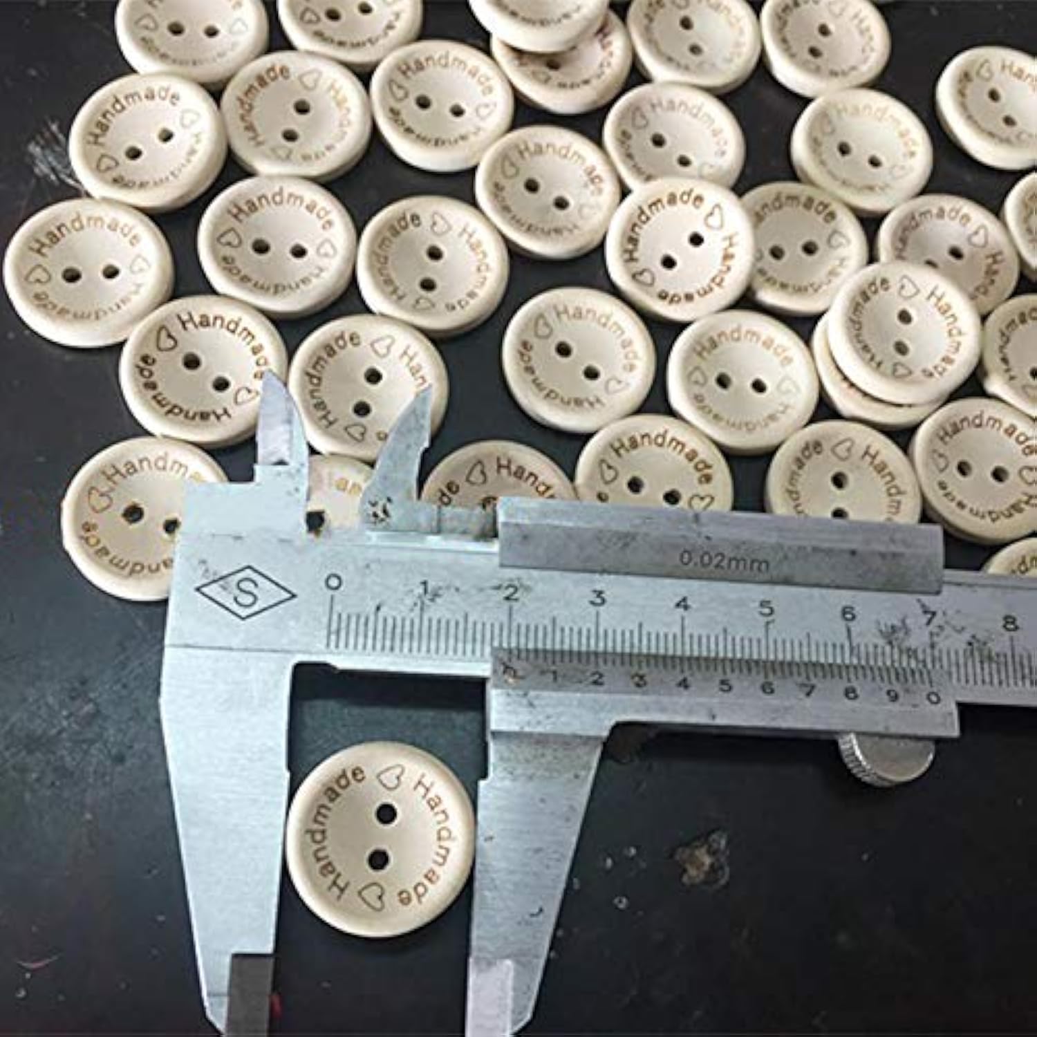 100 Pcs Wooden Handmade Buttons, Crafts Assorted Buttons Wooden Sewing
