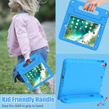 Kids iPad 9.7 Case 2017/2018 Air 2 Blue Shockproof Handle Stand