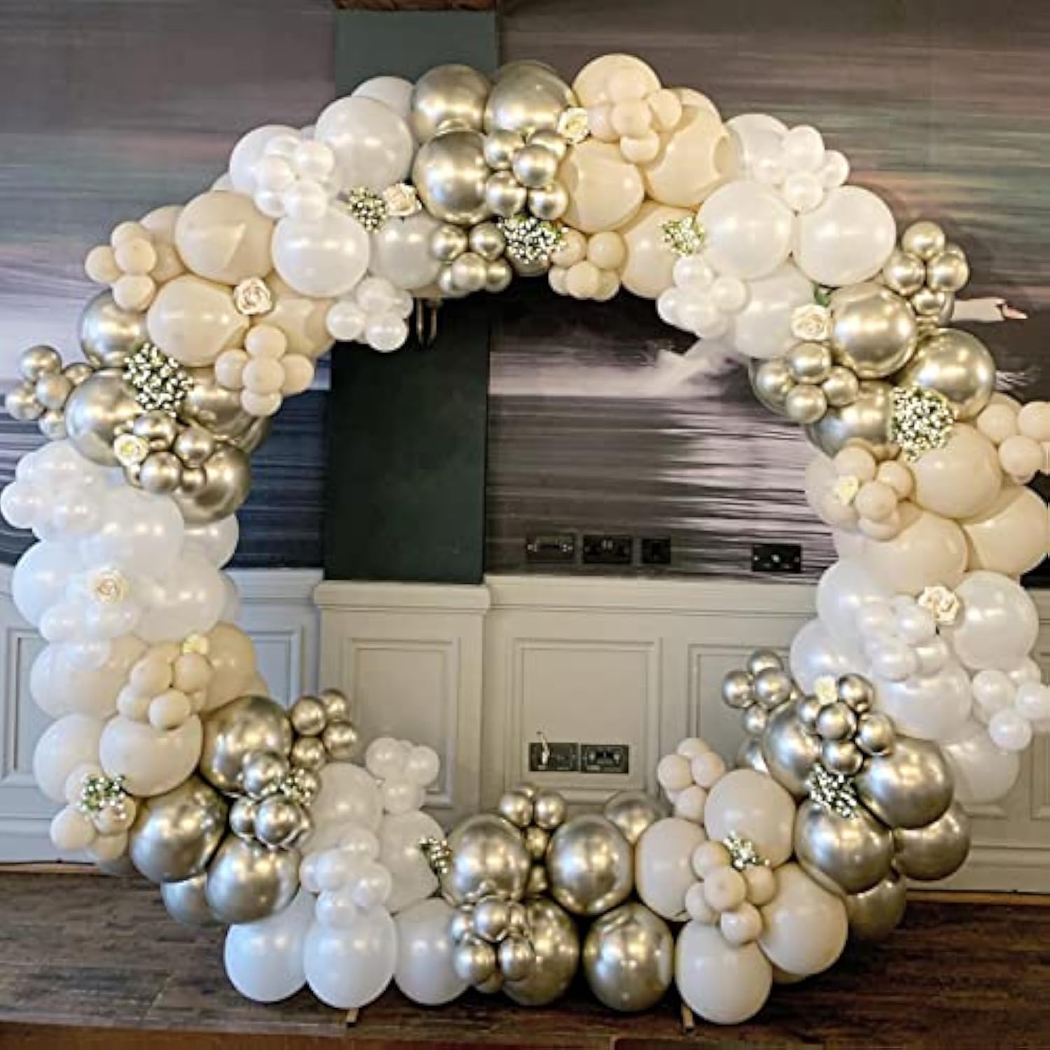 Ivory White Cream Nude Balloons - 84 Pcs Arch Kit (5 Inch, 12 Inch, 18 Inch) - Happy Birthday, Baby Shower, Wedding Decorations