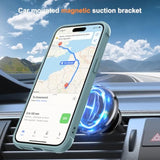 Compatible With Iphone 15 Plus Case With Invisible Magnetic O-Ring Stand Military-Grade Translucent Case For Iphone 15 Plus 6.7" [Compatible With Mag-Safe][Great Grip Feeling], Blue