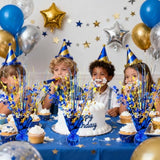6 Pack Metallic Foil Star Burst Table Centerpiece Gold & Blue Party Decor