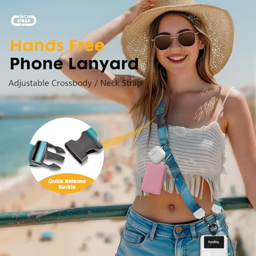Phone Lanyard Crossbody, Blue Marble Cell Phone Strap For Around The Neck Adjustable, Anti Theft Cute Lanyard For Iphone Case Id Holder Keys Accessories Travel Essential