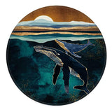 Moonlight Whales Abstract Boho Mouse Pad 7.9 X 7.9 Inch,Boho Nature Landscape Non-Slip Rubber Base Mousepads For Home Office College Dorm Desk Decor,Gifts For Boho Lovers