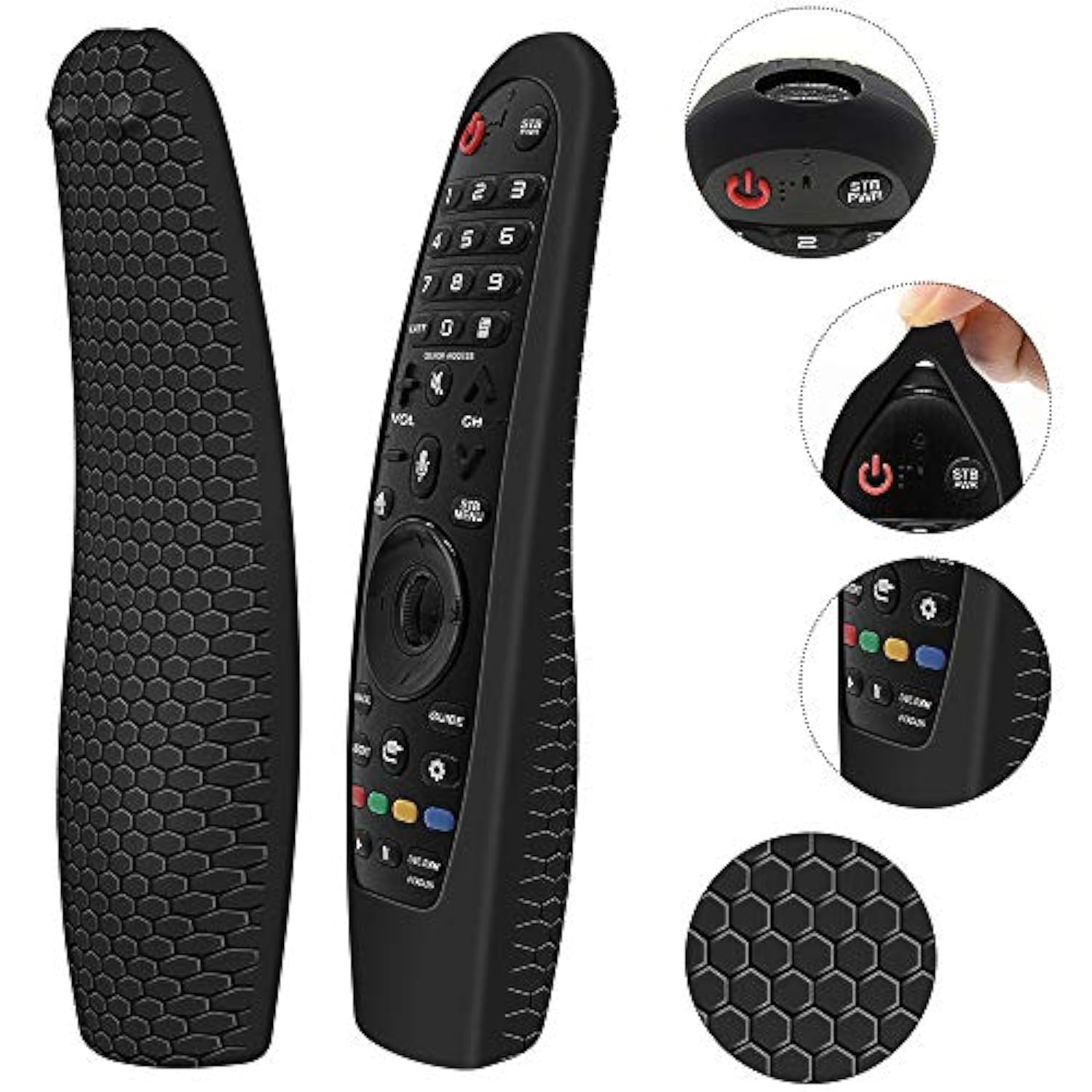 Silicone Protective Case For Lg Mr20Ga Mr19Ba Mr18Ba Mr650A Mr600 Remote Control, Anti-Slip Cover For Lg Akb75855501 Magic Remote Skin Protector,Black