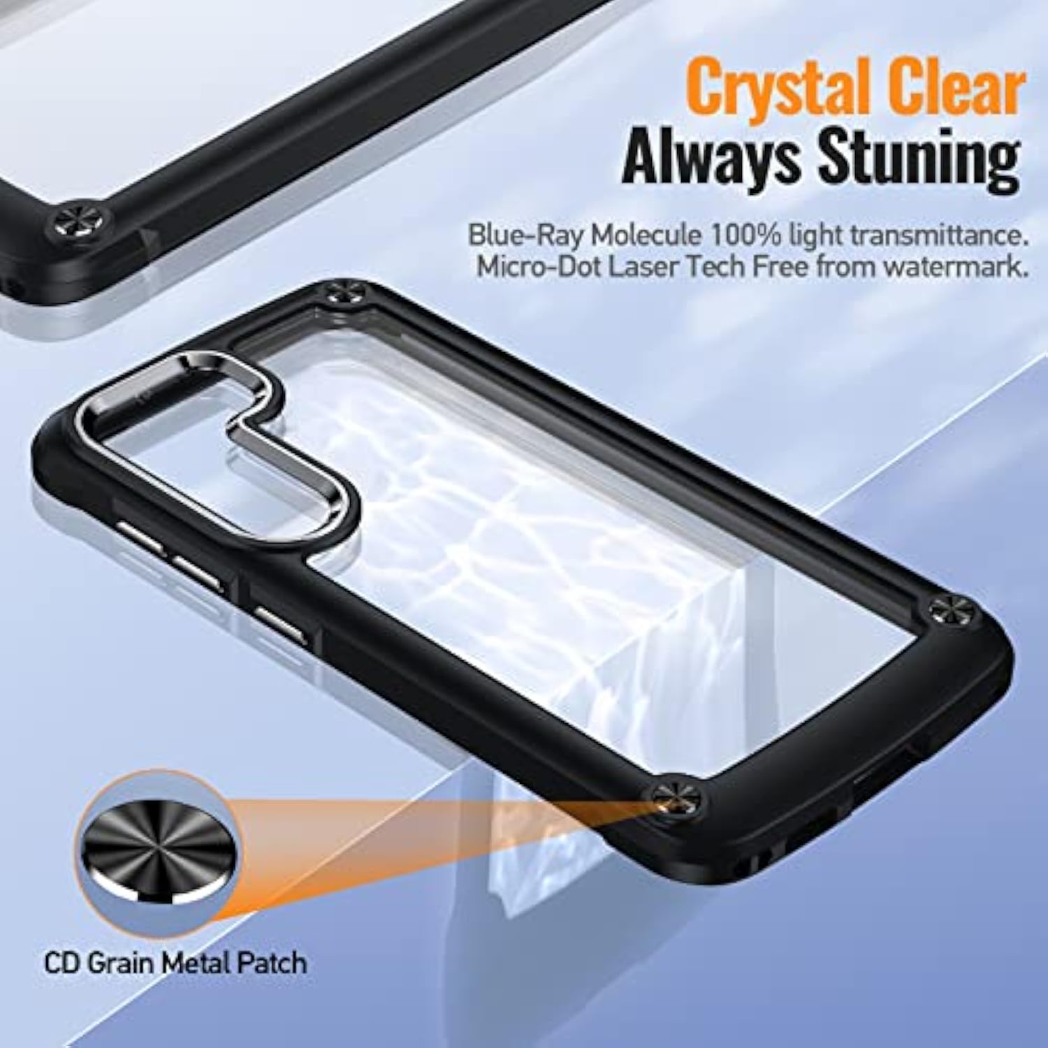 Galaxy S23 Case with 2Pcs Tempered Glass Screen Protector & Built-in 4 Airbags